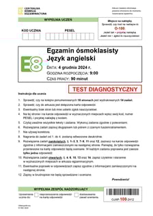 Arkusz: próbny egzamin ósmoklasisty 2024/2025 z CKE - język angielski, 4 grudnia 2024