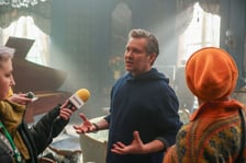 Plan filmu "Chopin, Chopin!" we Wrocławskiej Wytwórni Filmowej. Scenograf Marcel Sławiński