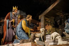 Szopka w kościele na Karłowicach. Zdjęcie archiwalne