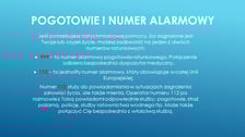 Tablica informacyjna: Pogotowie i numer alarmowy