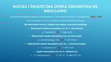 Tablica informacyjna: Świąteczna i nocna opieka medyczna - adresy, telefony