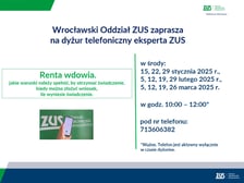 Renta wdowia: dyżury telefoniczne