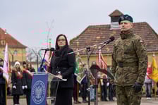 <p>Uroczystości upamiętniające ofiary marszu śmierci. Wrocław, Leśnica, 23.01.2025</p>