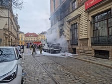 <p>Pożar samochodu dostawczego na ul. Gepperta we Wrocławiu</p>