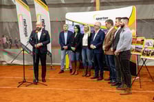 Otwarcie nowej hali tenisowej przy ul. Spiskiej - konferencja prasowa 06.02.2025 r.