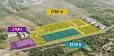 <p>Wizualizacja Wrocławskiego Centrum Sportu (bazy treningowej Akademii WKS Śląsk) - podział na etapy</p>