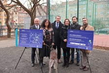 Od lewej: radny Dominik Kłosowski, radna Izabela Duchnowska, wiceprezydent Michał Młyńczak, prezes WM Monika Tendaj-Bielawska,  dyrektor ZZK Andrzej Margielewski, RO Błażej Szymczak