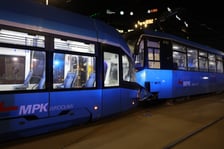 Zderzenie dwóch tramwajów na placu Dominikańskim we Wrocławiu