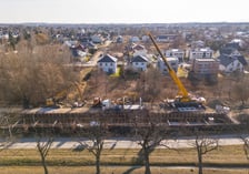 <p>Budowa zbiornika retencyjnego na Jagodnie, widok z drona</p>