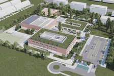 Wizualizacja zespołu szkolno-przedszkolnego przy Zwycięskiej