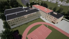 <p>Wizualizacja rozbudowy niepublicznej szkoły przy ul. Pautscha 9 na Biskupinie</p>