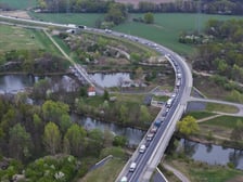 <p>Wypadek i utrudnienia w ruchu na Wschodniej Obwodnicy Wrocławia, 15.04.2025</p>