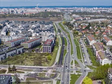 Trasa autobusowa na Jagodno z lotu ptaka