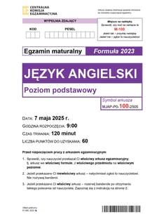 Matura 2025 - język angielski na poziomie podstawowym