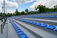 Wyremontowana trybuna na stadionie MCS "Sztabowa". Wrocław, 12.05.2025