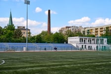 Wyremontowana trybuna na stadionie MCS "Sztabowa". Wrocław, 12.05.2025