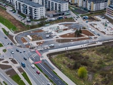Trasa autobusowa na Jagodno z lotu ptaka