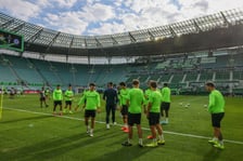 Trening Betisu na stadionie we Wrocławiu przed finałem z Chelsea, 27 maja