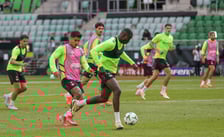 Trening Betisu na stadionie we Wrocławiu przed finałem z Chelsea, 27 maja