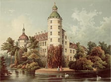 <p>Zamek w Mużakowie. Litografia powstała w latach 1862-1863.</p>