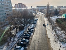 Ulica Poznańska z lotu ptaka. Zdjęcie z 5 stycznia