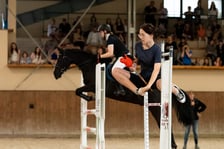 <p>Atrakcje na Family Day na Partynicach, pokaz potęgi skoku - jeźdźcy vs hobby horse, zdjęcie ilustracyjne</p>