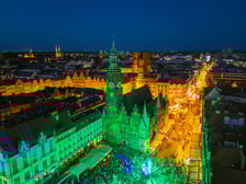 Iluminacje w Rynku na zdjęciach z drona