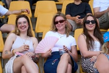 <p>Kibice na meczu Panthers Wrocław z Centurions Cologne</p>