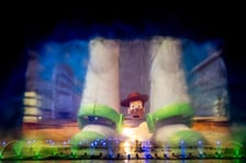 <p>Pr&oacute;ba generalna pokazu specjalnego fontanny multimedialnej "Pixar: Lato Przyjaźni"</p>
