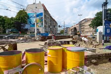 Remont torowiska na skrzyżowaniu Pomorska-Dubois