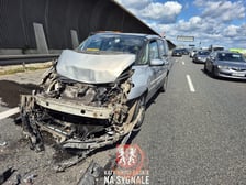 <p>Wypadek na AOW - zderzyły się trzy samochody (24 sierpnia)</p>