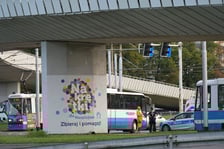 <p>Uszkodzona estakada i poranne utrudnienia na pl. Społecznym - 16 września</p>