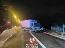 <p>Wypadek na AOW - zderzyły się cztery samochody w tym osob&oacute;wka i trzy ciężarowe - 18 września</p>