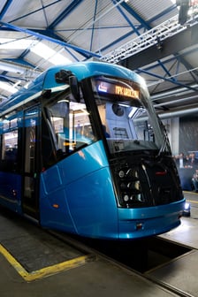 Prezentacja pierwszej zmodernizowanej Skody 19T na zajezdni Borek