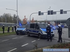 Policjanci podczas zabezpieczania meczu WKS Śląsk Wrocław - Polonia Bytom (niedziela 9 listopada)