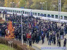 Policjanci podczas zabezpieczania meczu WKS Śląsk Wrocław - Polonia Bytom (niedziela 9 listopada)