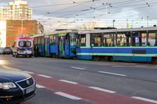 Zderzenie tramwajów na pl. Jana Pawła II.