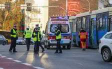 Zderzenie tramwajów na pl. Jana Pawła II.