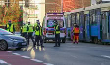 Zderzenie tramwajów na pl. Jana Pawła II.