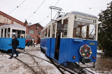 <p>Tramwajowe Mikołajki w zajezdni Popowice, zdjęcie archiwalne.</p>