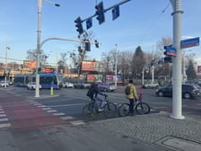 Widok na skrzyżowanie ulic Suchej i Dyrekcyjnej