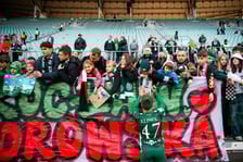 Kibice podczas meczu Śląska Wrocław na Tarczyński Arena