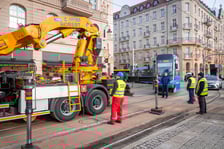 <p>Wykolejenie tramwaju przy ul. Piłsudskiego, 06.01.2026</p>