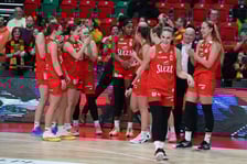 <p>Koszykarki Ślęzy Wrocław cieszą się ze zwycięstwa w finale Pucharu Polski. Sosnowiec, 11.01.2026</p>