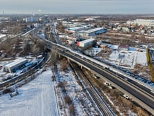 Estakady na Alei Sobieskiego - widok z lotu ptaka