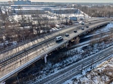 Estakady na Alei Sobieskiego - widok z lotu ptaka