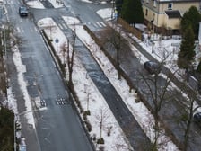 Ścieżka rowerowa na Alei Piastów na Oporowie