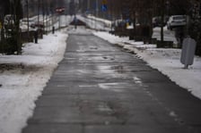 Ścieżka rowerowa na Alei Piastów na Oporowie