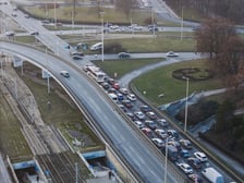 Utrudnienia, wypadek na Placu Społecznym