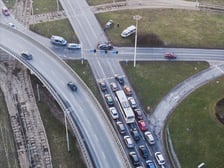 Utrudnienia, wypadek na Placu Społecznym